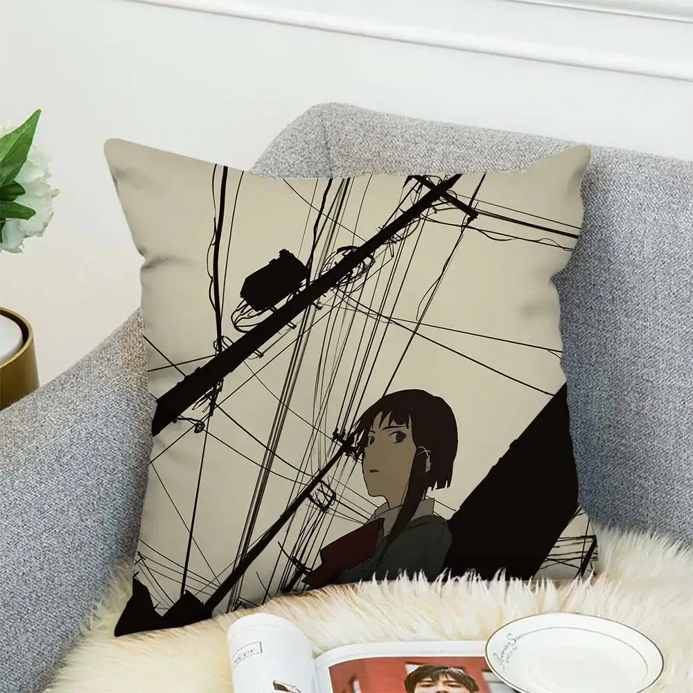 

Serial Experiments Lain Pillow Case Double-Sided Printing Cushion Cover 45x45 Decorative Cushions Sofa Home Decor Soft Pillowcas