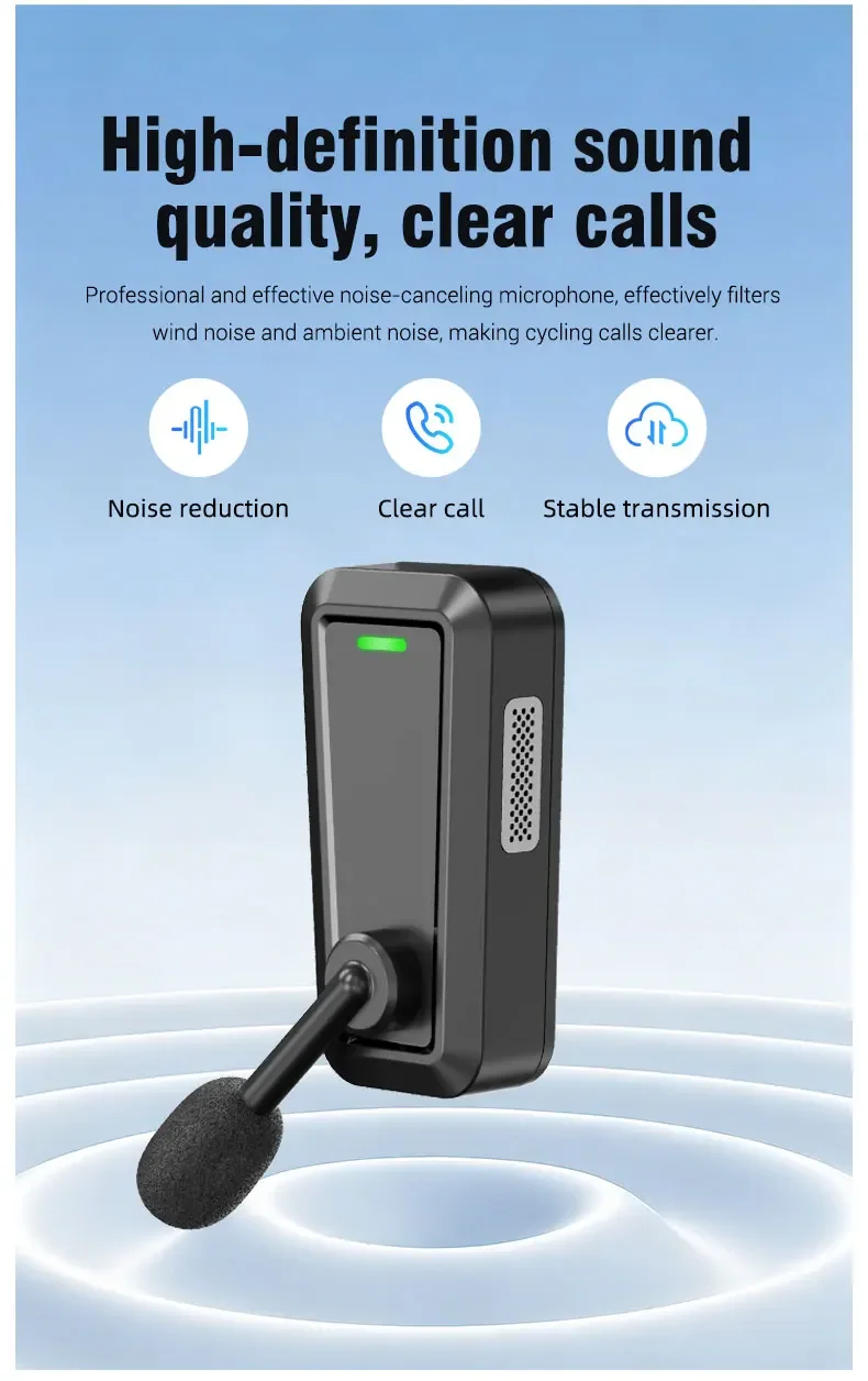 1/2 Stück C10 Bluetooth 6.0 Helm-Intercom-Headset, kabellose Motorrad-Kopfhörer mit Geräuschunterdrückung für Outdoor-Klettern und Radfahren – Detail 6