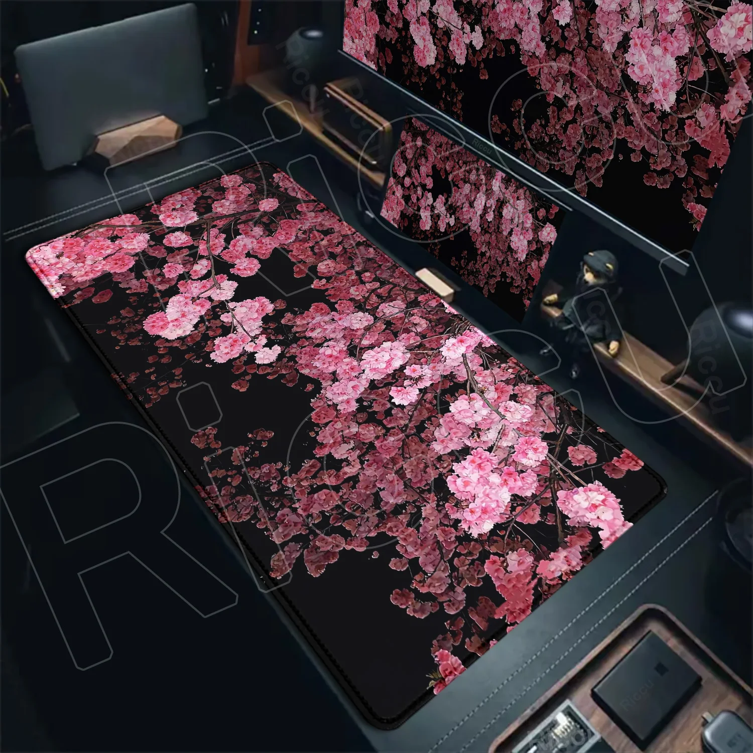 

Pink Sakura Flower Daisy Print Large Mouse Pad Desk Accessories Game Anti Slip Base E-sports Office and Home Decoration Carpet