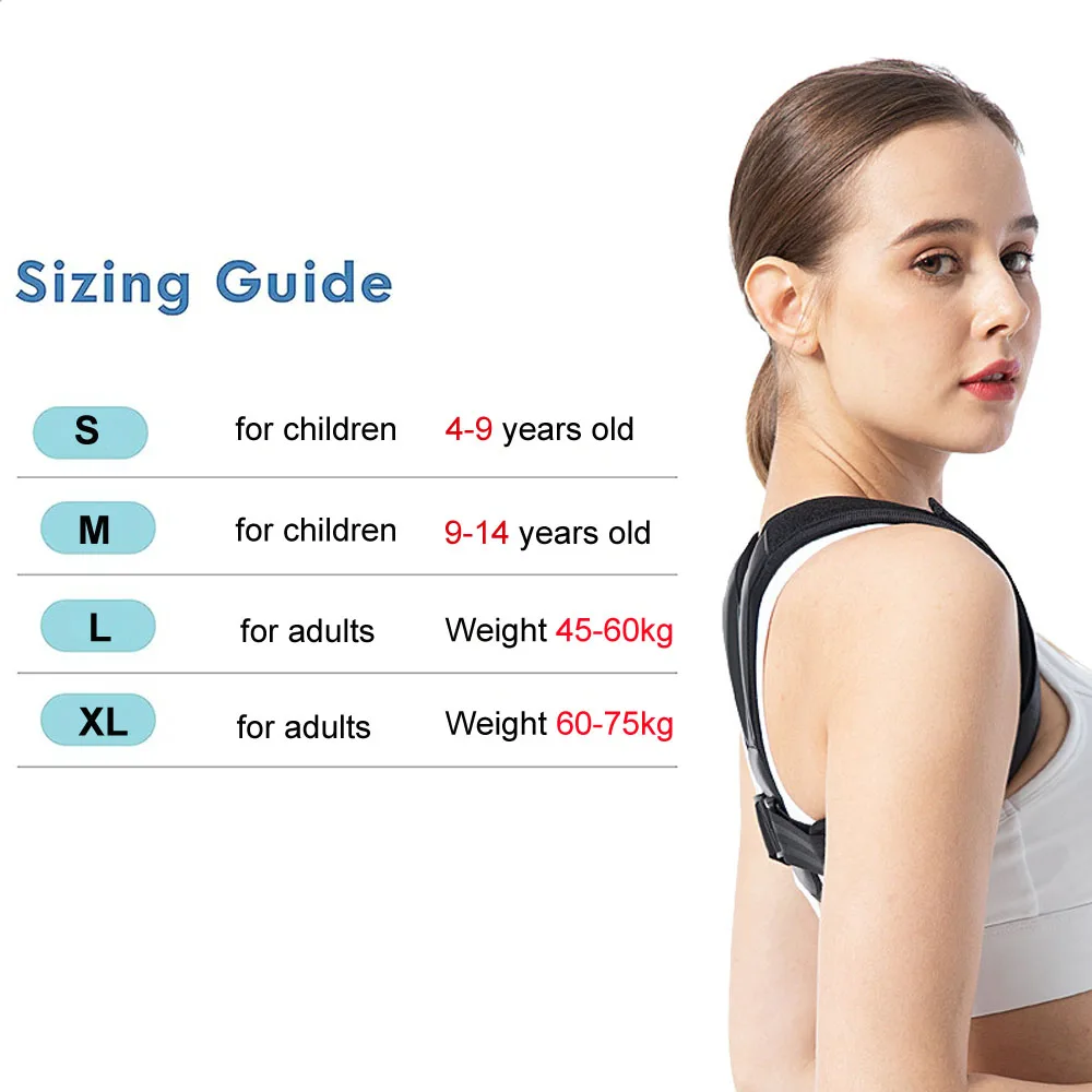 Posture Corrector-Back Brace for Adults and Kids-Adjustable Straightener for Upper Spine Neck,Shoulder,Clavicle Support