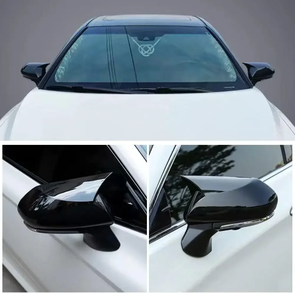 Car Horn Style Side Mirror Cap Rearview Cow Corner Mirror Retrofit Cover for Toyota Camry Exterior Accessories 2018-2025