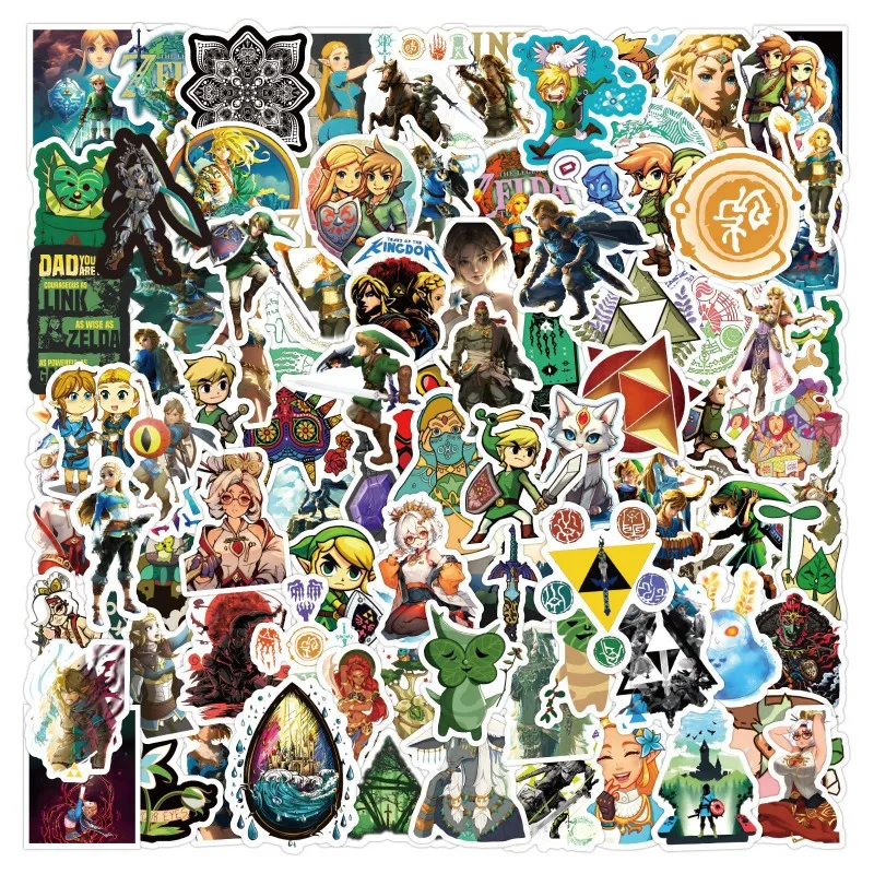 

120PCS New Game The Legend and Of Zeldas Series Sticker Cartoon Character Creativity Notebook Suitcase Guitar Waterproof Sticker