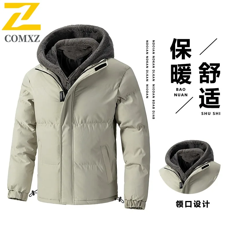 COMXZ Top Luxury Men Padding Coat Fashion Splicing Outdoor Riding Windproof Coat Casual Street Style Windproof Autumn Garment