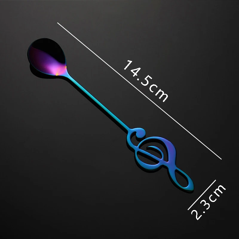 Stainless Steel Coffee Stirring Spoon Musical Note Spoon Mug Teaspoons Music Bar Ice Cream Creative Gift Spoon Kitchen Tableware