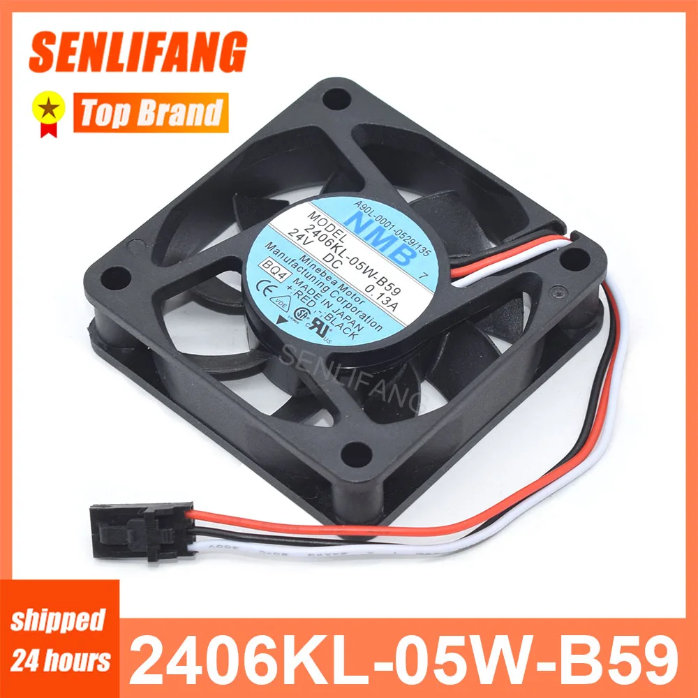 

New 6CM Cooling 2406KL-05W-B59 For NMB DC24V 0.13A 3Lines 60*60*15MM Cooler Fit For FANUC A90L-0001-0529/135 Fan