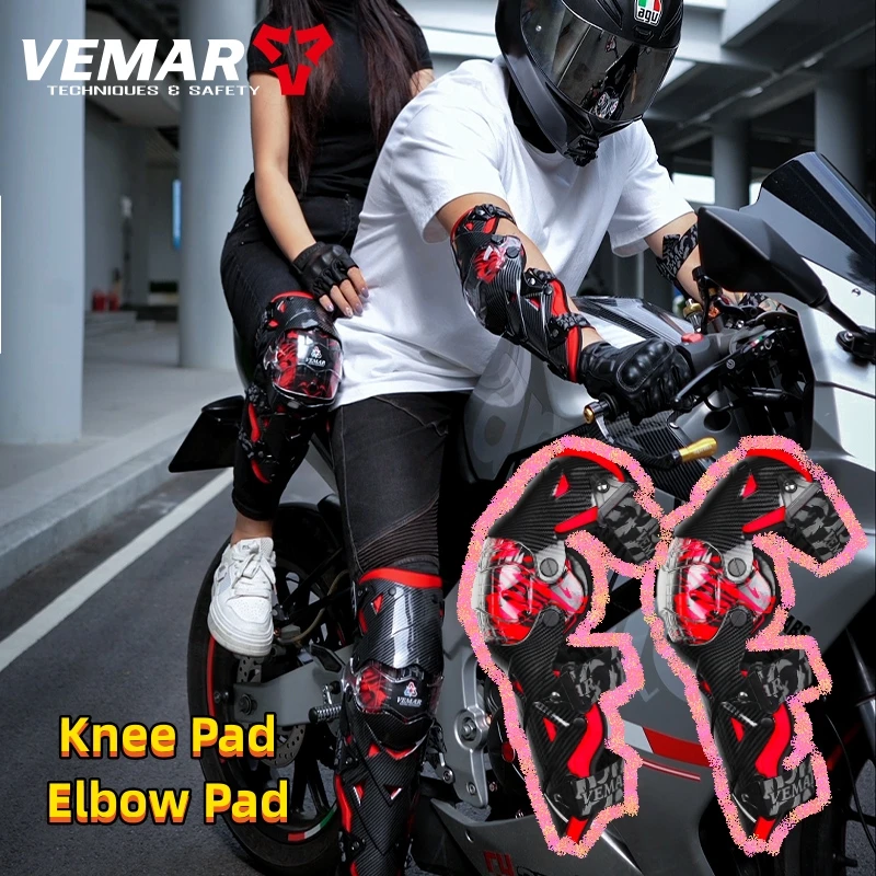 VEMAR Motorcycle Knee And Elbow Pads E-18/E-18H Motorcycle Motocross Off-Road Bicycle Riding Protective Gear Knee Elbow Pads