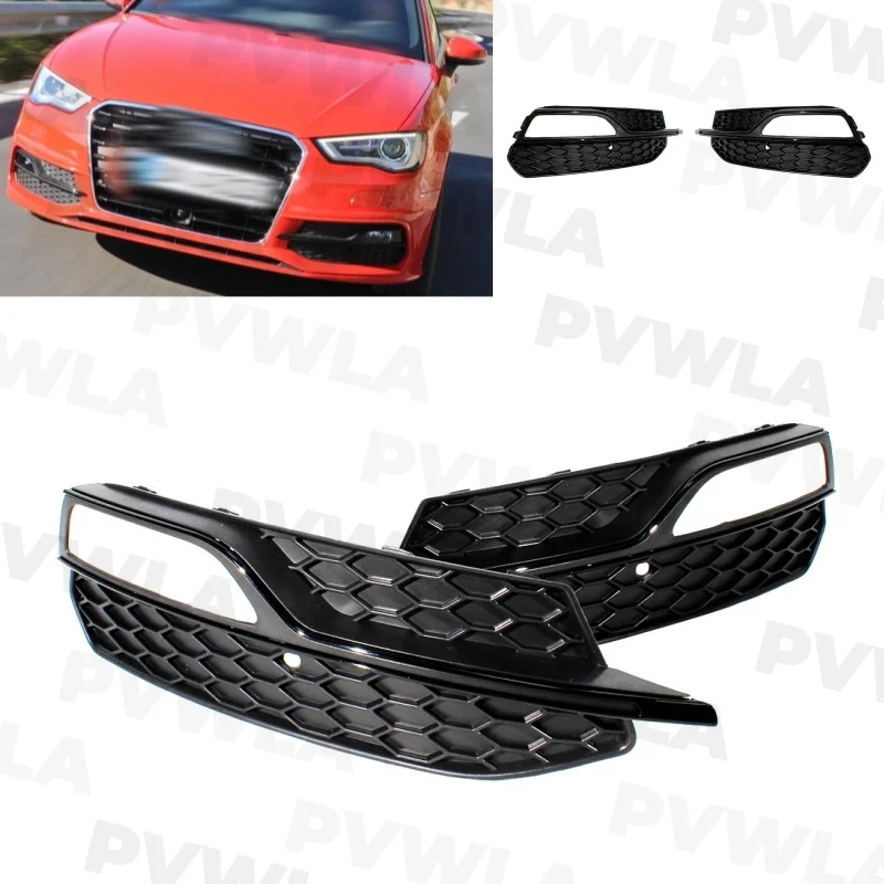 Pair Left+ Right Fog Light Lamp  Grille Cover For Audi A3 2013 2014 2015 2016 Sport Version 8V3807681G 8V3807682G