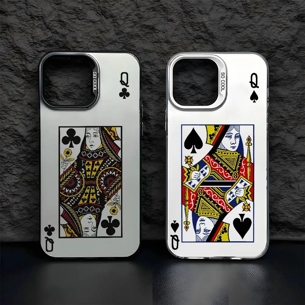 بوكر نمط Q Fishion جراب هاتف آيفون 17 16 15 14 13 12 11 برو ماكس الهواء متعدد الألوان ماتي ليزر معدني أورورا فوندا #2