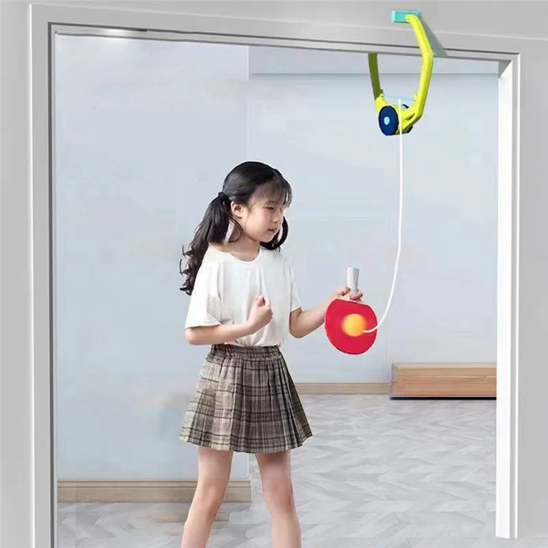 A69edoor Ping Pong Game Over The Door, Adjustable Doorway Game Pingpong Trainer Door Jam Pingpong Starter Kit