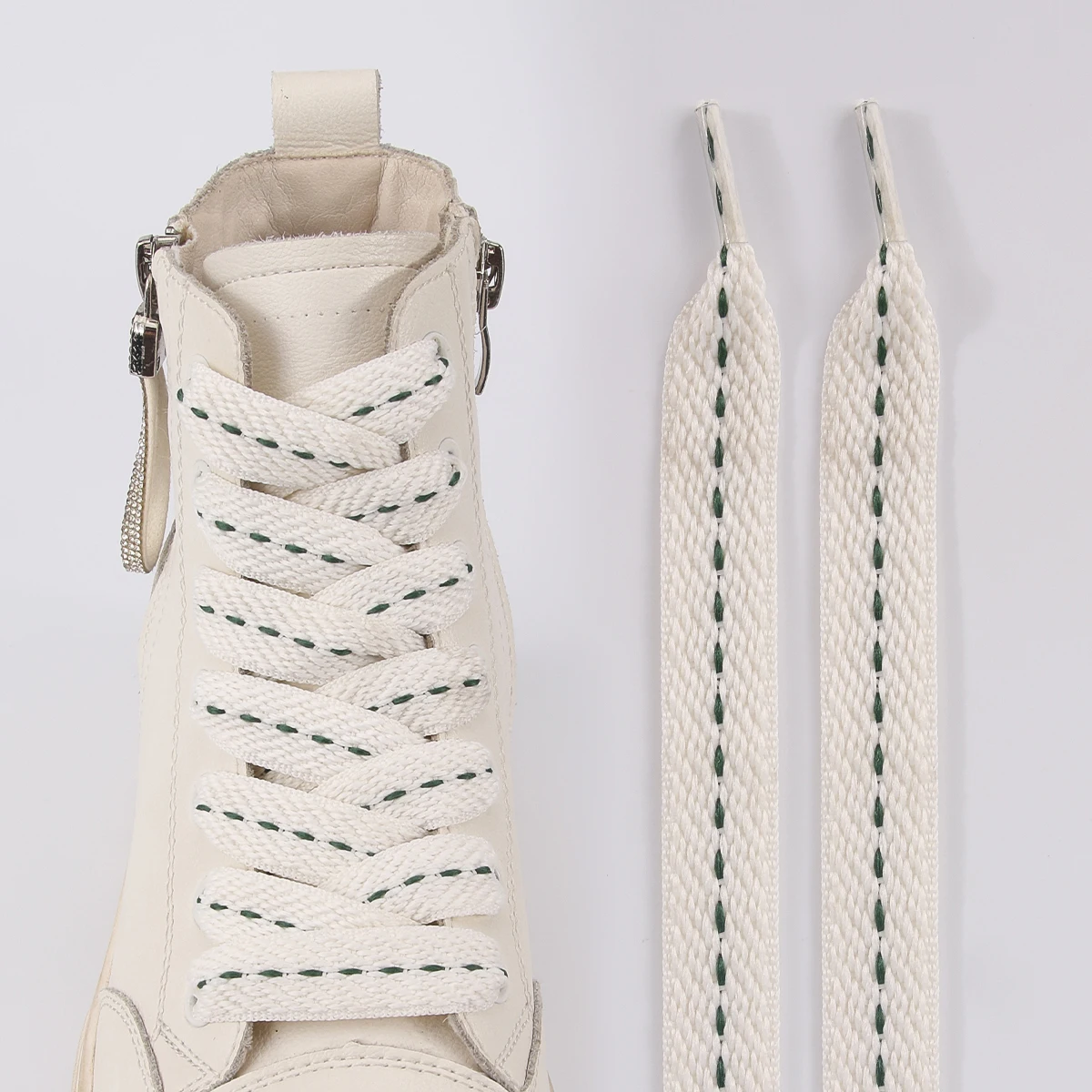 1 Paar gewebte Schnürsenkel mit Wellenmuster, flache Schnürsenkel, 1,5 cm breit, für Sportschuhe, Laufschuhe, Sneaker und Stiefel. – Detail 10