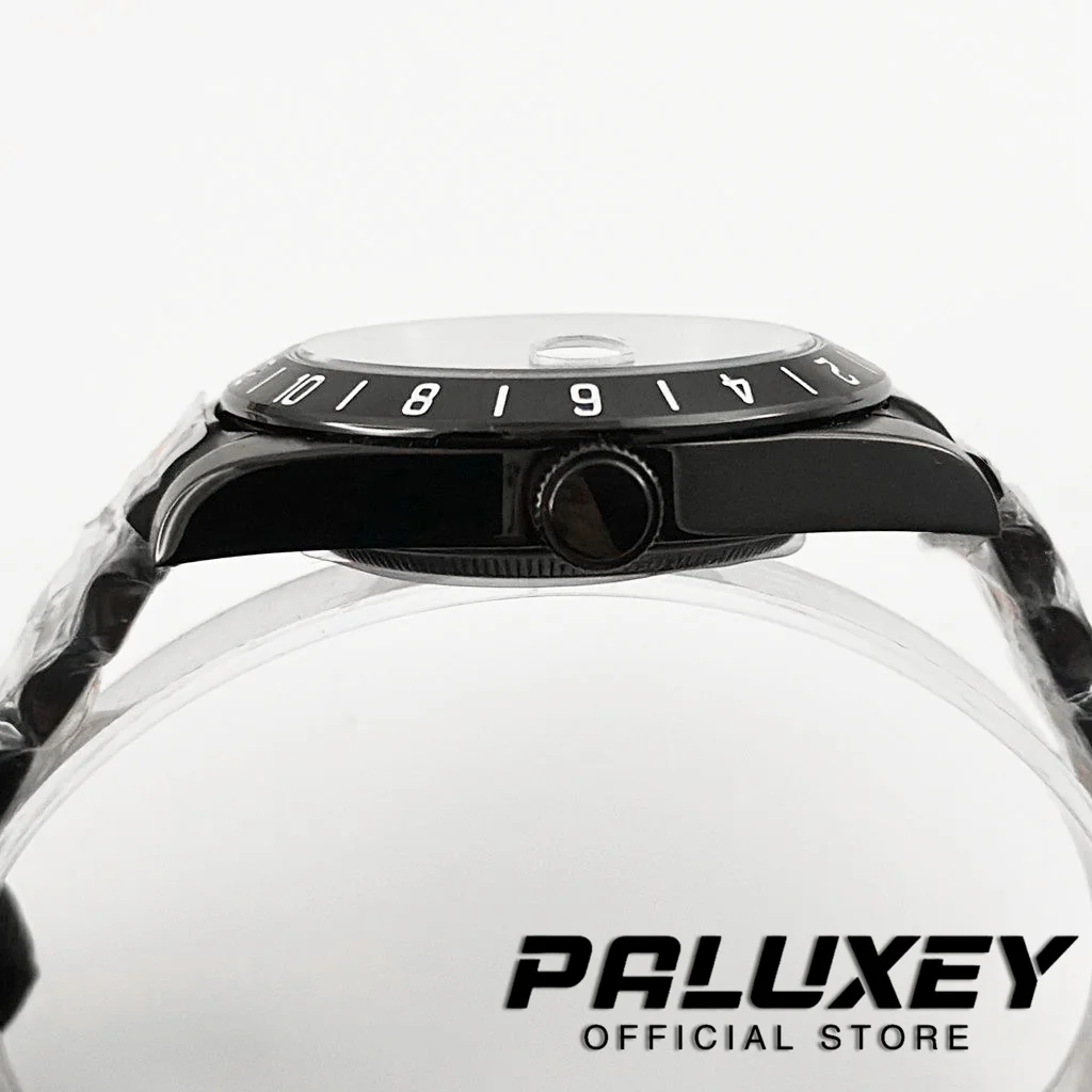 39mm PVD Black Presidential Bracelet NH34 NH35 NH36 NH38 Sapphire Glass Watch Case 24 Hours GMT Fixed Bezel ETA2824 Case