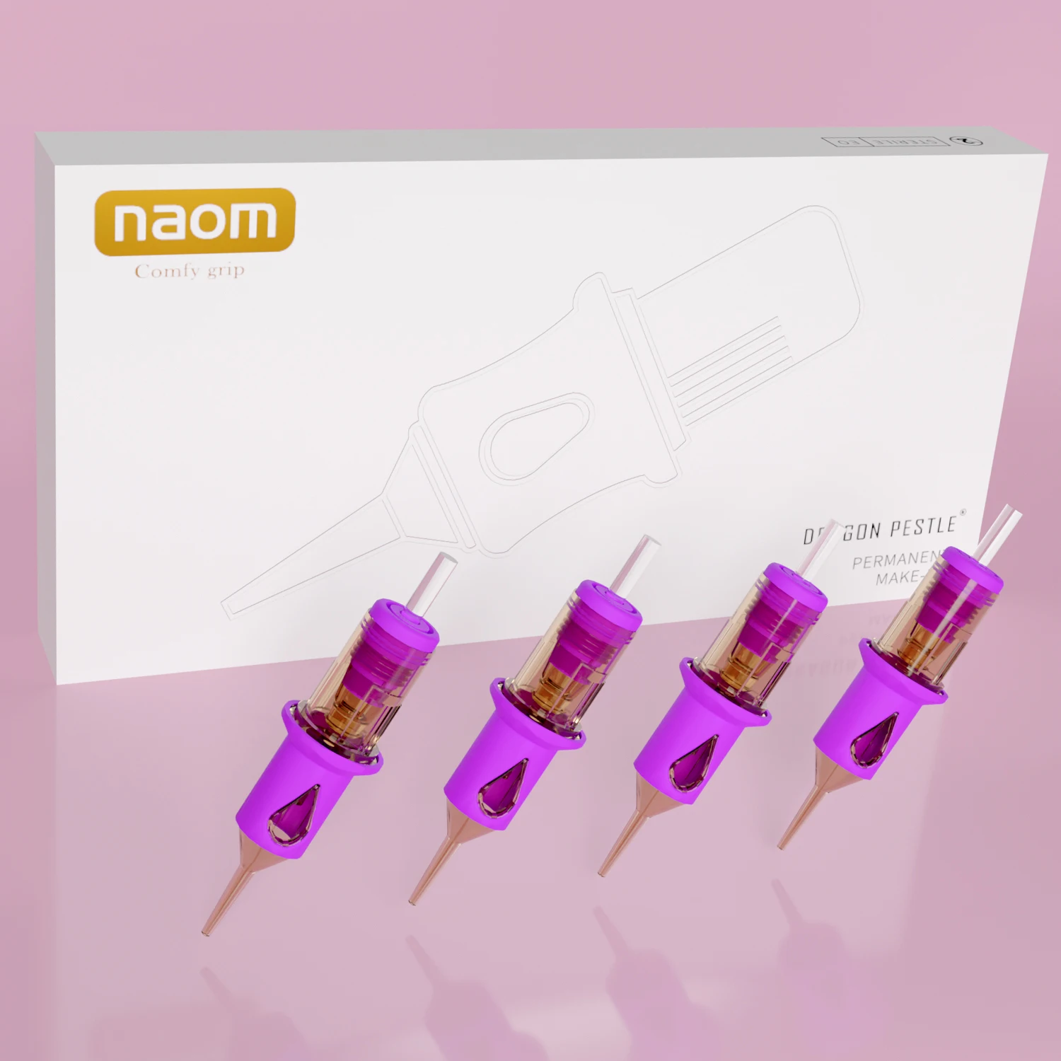 NAOM 10 ชิ้นเข็มแต่งหน้าถาวร RL RS Pro รอบทิ้ง PMU ฆ่าเชื้อความปลอดภัยเข็มสักสําหรับสักเครื่อง