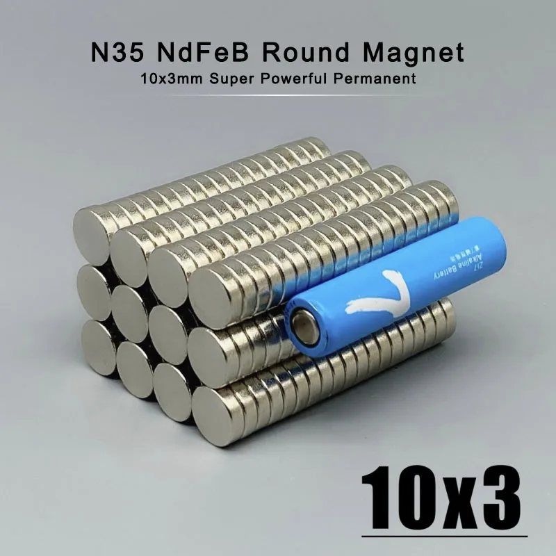 Wholesale 500/1000Pcs N35 NdFeB 10x3mm Neodymium Magnet 10mm x 3mm Round Strong Powerful Permanent Magnetic imanes Disc