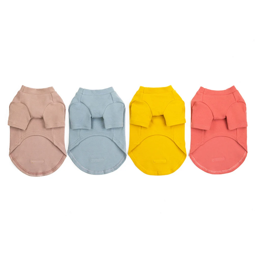 Pet Solid Color Shirt Pet Fashion Cotton Clothes Pet Leisure Costume Undershirt Pajamas (Pink, Size XL)
