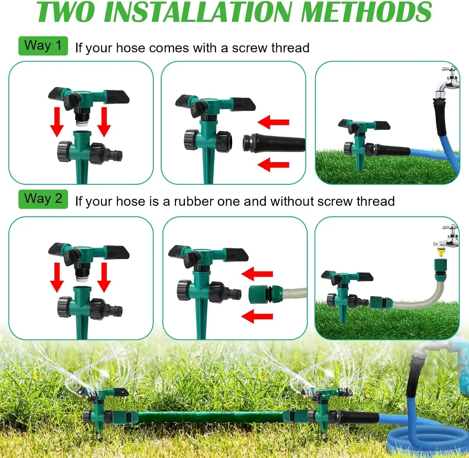 360 Rotating Garden Lawn Sprinkler Sprinklers for Yard Large Area Lawn Sprinklers Powerful and Even Watering