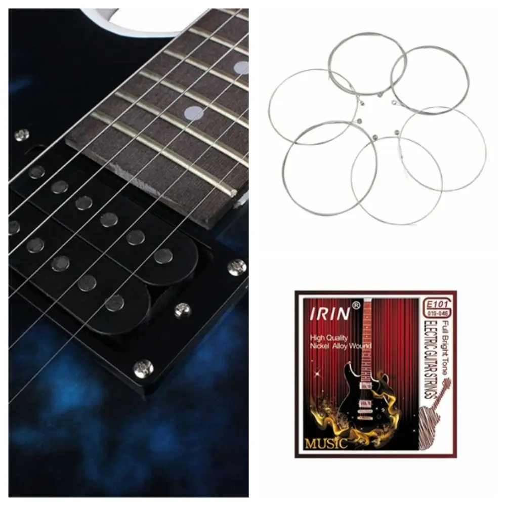 1 Set E101 IRIN Guitar Strings 6 Strings Nickel Alloy Electric Guitar Strings Long Life Good Sound Guitar Strings Guitarist