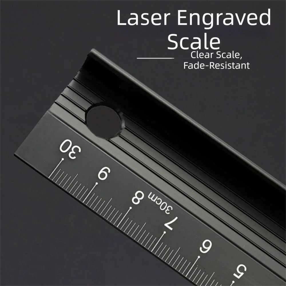 High Precision Aluminium Alloy Ruler Non-Slip Grip Ink Penetration Protection Straight Ruler 20/30/45cm Cut-Resistant