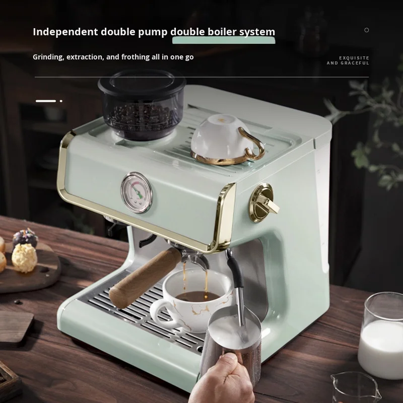 Qiaoli 998D All-In-One Home Office Espresso Machine Fully Semi-Automatic Milk Frothing Grinding Freshly Ground Stainless Steel