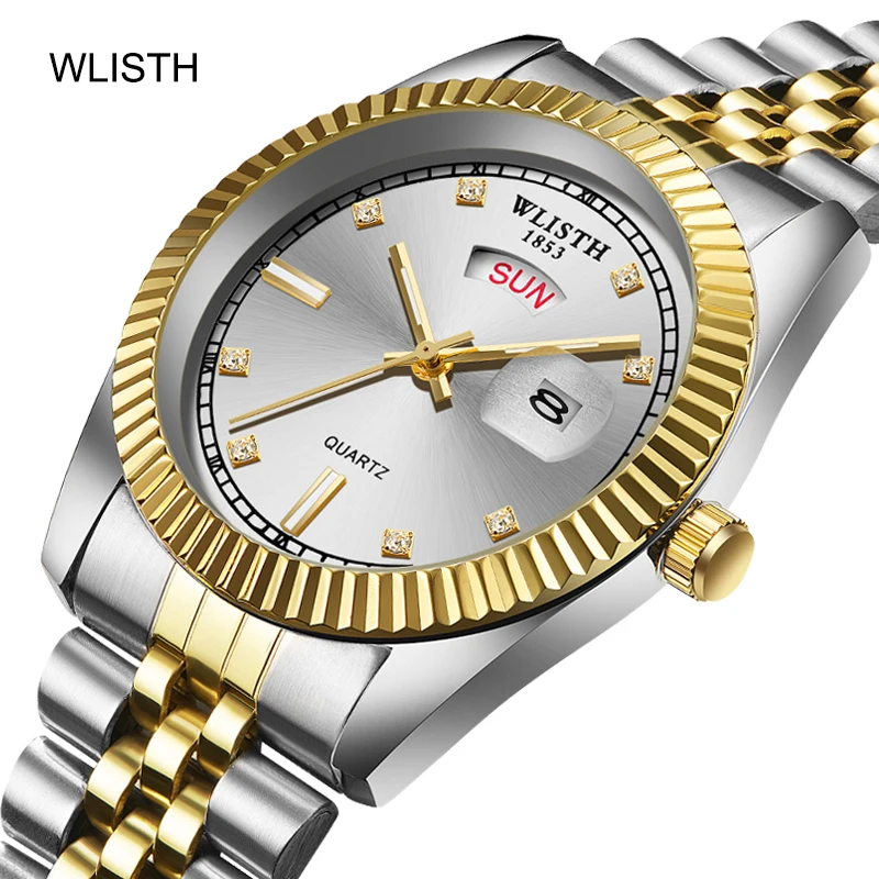 2023 Fashion Wlisth Top Brand Luxury Diver Men 30 Atm Waterproof Date Clock Sport Full Stainless Steel Mens Quartz Gift Watches