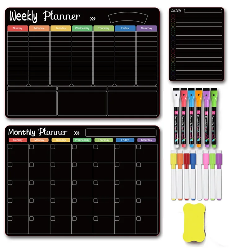 1 Set magnetischer Kühlschrankaufkleber, Kalender, magnetisches Whiteboard, Wandaufkleber, Lernplan, Kühlschrankaufkleber, Nachricht, Boa