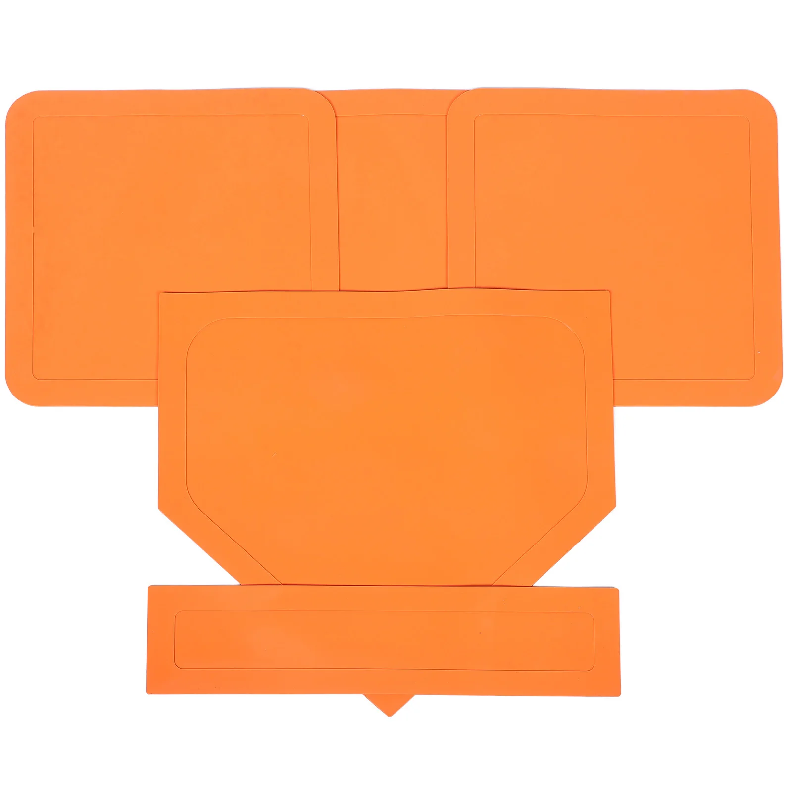 Basi da baseball in gomma da 5 pezzi Basi da softball Tappetino da lancio per piastre domestiche addensato Durevole impermeabile per l'allenamento del campo interno ed esterno