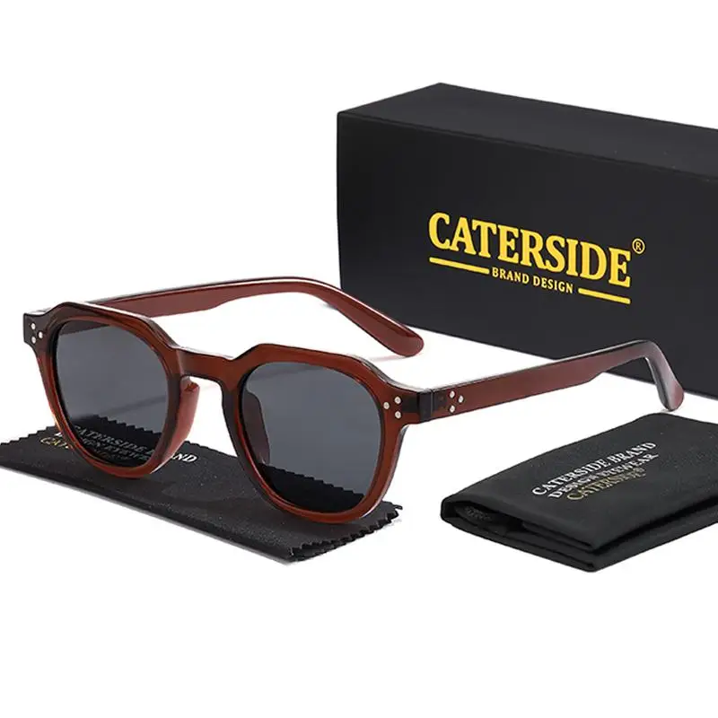 CATERSIDE Neue Modische Polarisierte Damen-Sonnenbrille mit Rundem Rahmen Farbige Sonnenbrillen für Herren Hochwertige Outdoor-Brillen für Partys und Reisen – Detail 4