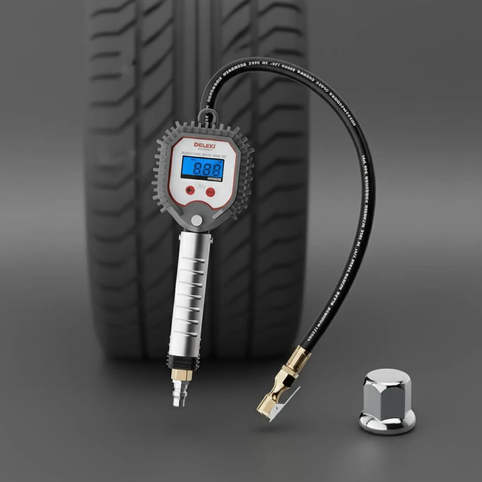

Tire Inflator Gauge High Precision Car Tire Inflator Inflation 0.1 Resolution Air Chuck Gauge LED Large Screen
