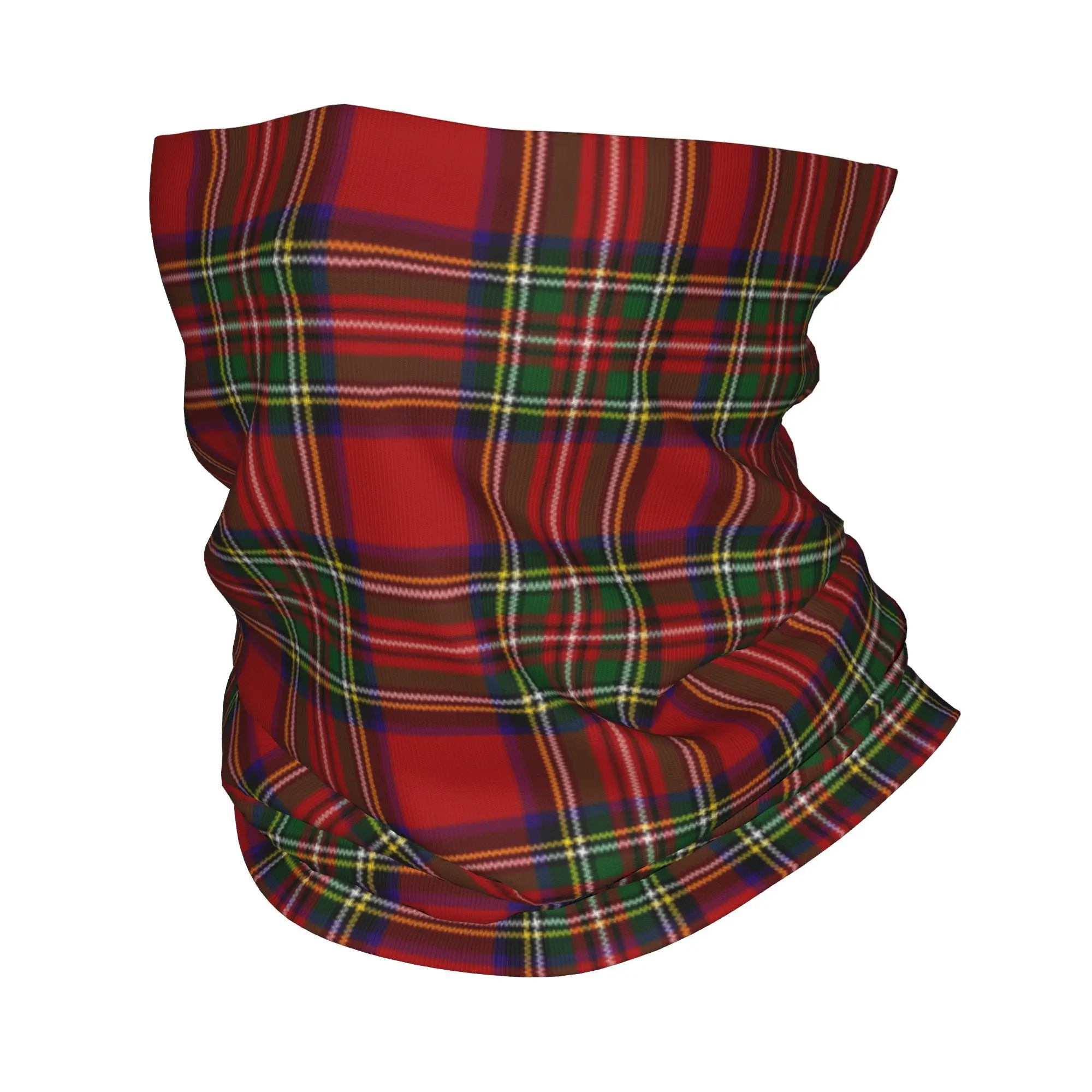 Custom Modern Classic Red Tartan Bandana Neck Gaiter UV Protection Face Scarf Cover Men Plaid Check Headband Tube Balaclava