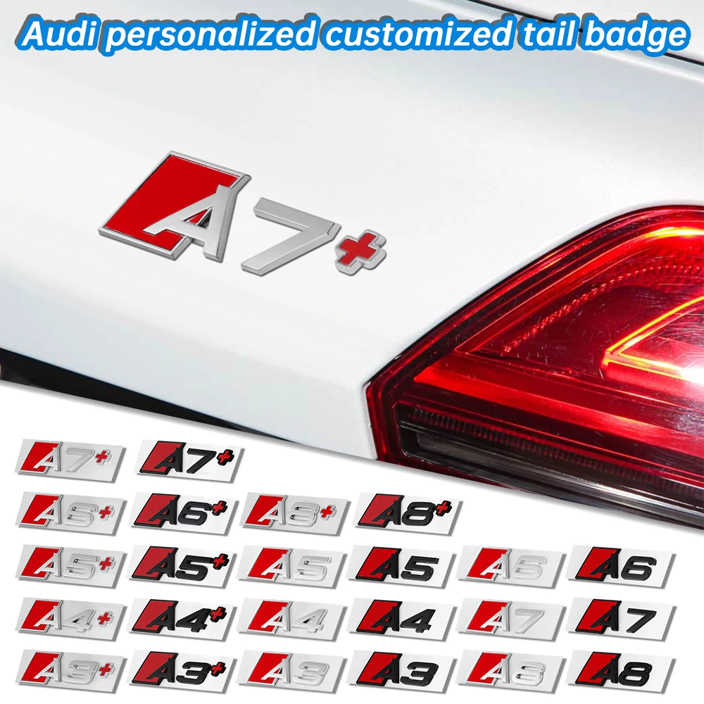 

Aluminum A3 A4 A5 A6 A7 A8 A3+ A4+ A5+ A6+ A7+ A8+ Emblem Sticker Badge Decal Auto Side Body Trunk Stickers Decorate Accessories