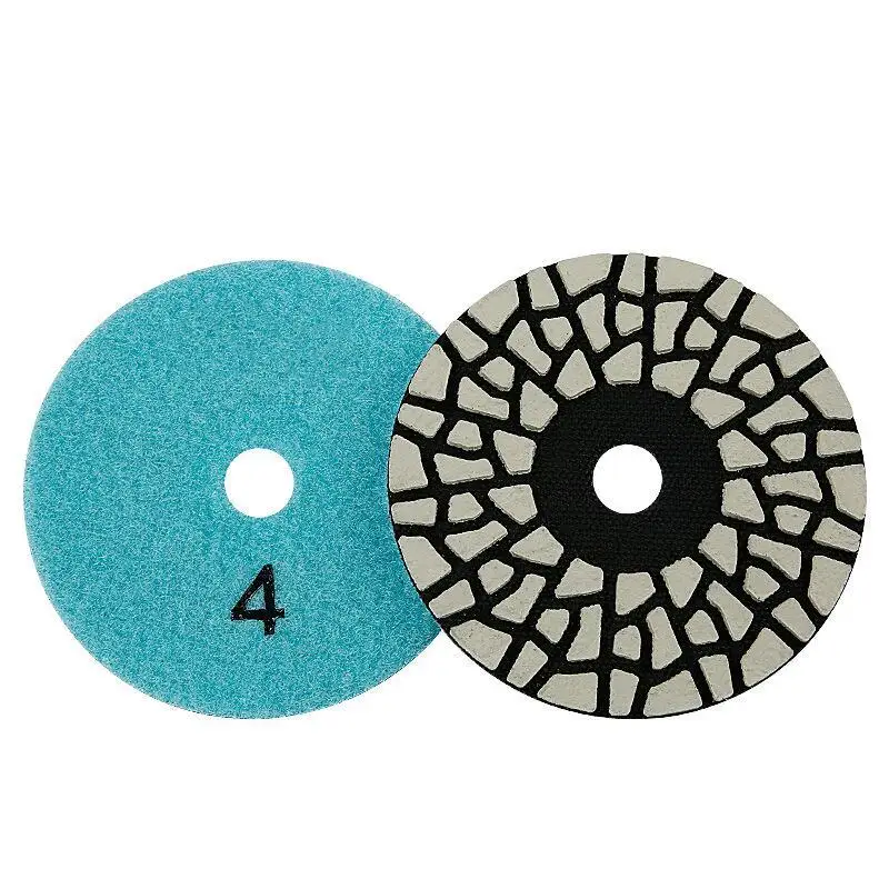 4 Stück 4-Stufen-Diamant-Polierpads 3 Zoll 4 Zoll Trockenpolierpads für Granit, Marmor, Quarzstein, Arbeitsplatten, Fliesen Polierpad – Detail 12