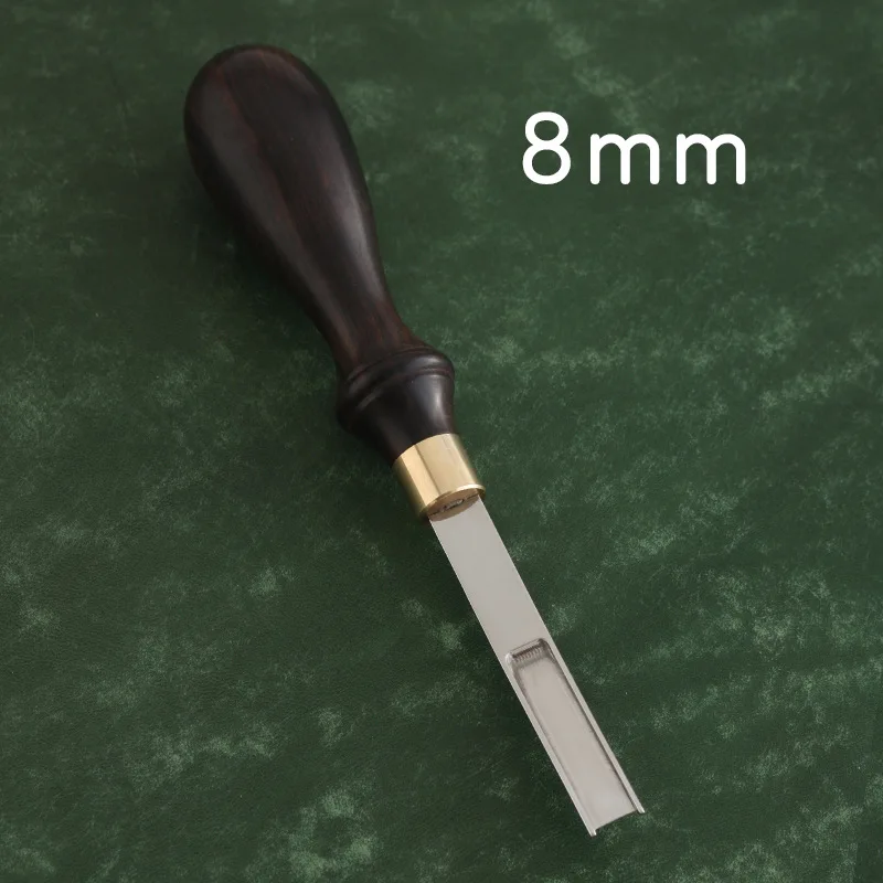 Professional Leather Wide Edger Skiver Edge Beveler M390 Steel Leather Skiving Thinning Trimming Tool with Rosewood Handle