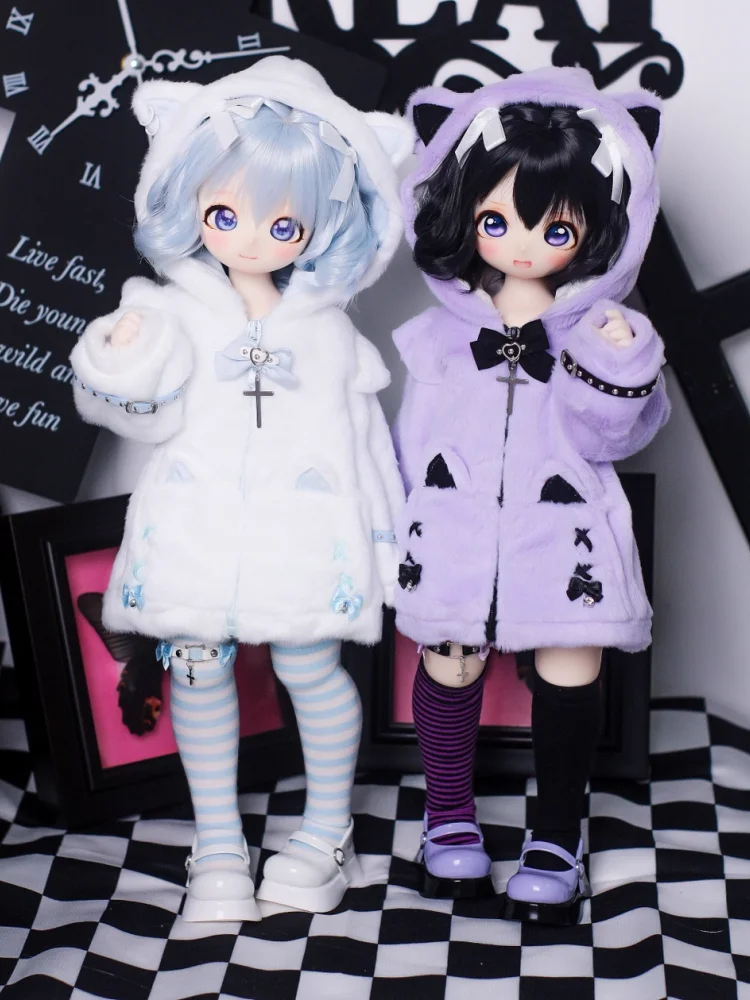 ชุดเสื้อโค้ทฤดูหนาวน่ารักสำหรับตุ๊กตา BJD ขนาด 1/4 MSD MDD ของเล่นใหม่ ชุดแต่งตัวตุ๊กตา ของขวัญ ชุด DIY (เฉพาะเสื้อผ้า ไม่มีตุ๊กตา)