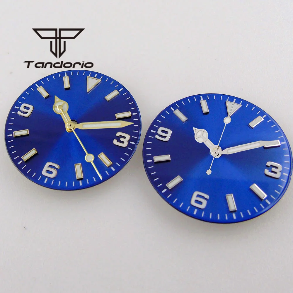 Blue/Black 29mm Watch Dial Fit NH35 NH36 Miyota8215 Mingzhu2813 ETA2824 2836 Rose Gold/Gold/Silver Edge Marks Green Luminous
