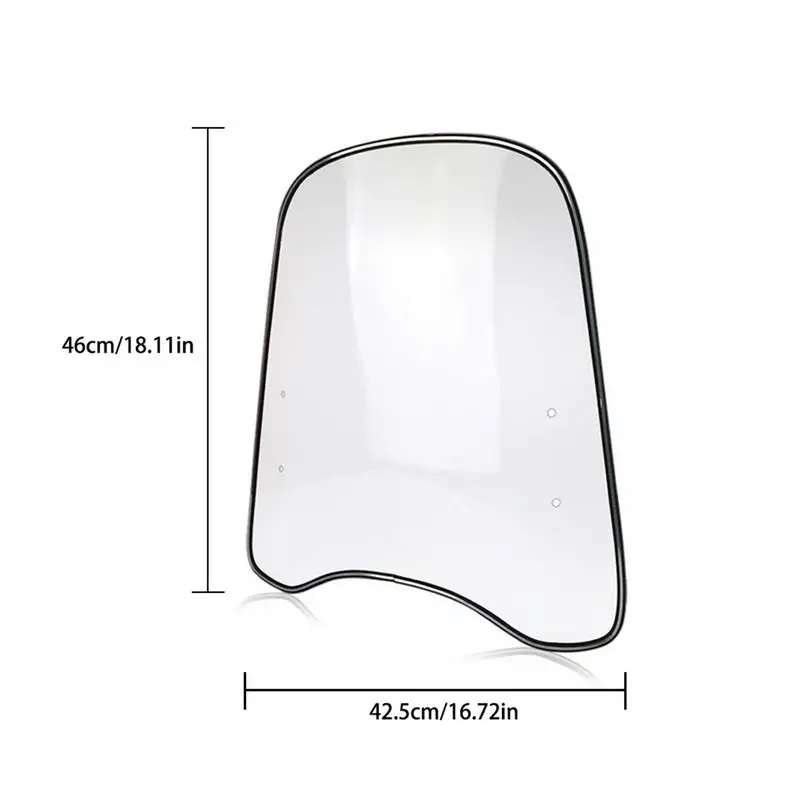 Motorcycle Windshield 18 X 16.7inch Spoiler Windscreen Extension Transparent Air Deflector PC Decoration Motorcycle Accessories