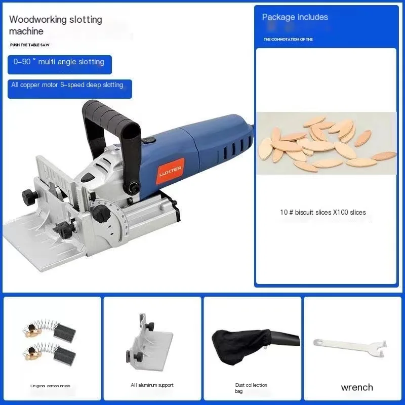 900W Biscuit Tenoning Machine Woodworking Groover Slotting Machine Biscuit Machine DIY Puzzle Machine Tenon Connection Tools