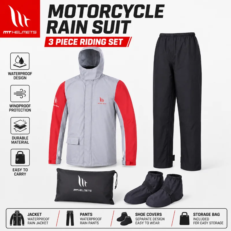 Fishing Rain Suit - Trzyczęściowy wodoodporny kombinezon przeciwdeszczowy na motocykl: