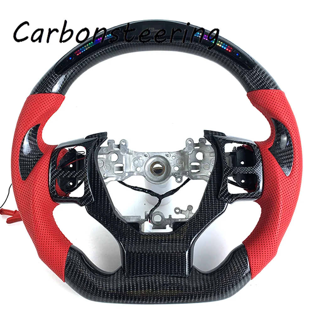 Customized Real Carbon fiber steering wheel with LED RPM For Lexus IS250 IS350 IS F GSF IS250 IS350 IS300 ISF RCF ES