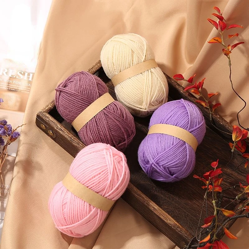 5pcs 4-strand Acrylic Thread DIY Hand Woven Doll Scarf Hat Slipper Hook Yarn For Hand Knitting Acrylic Medium Thick Baby Thread