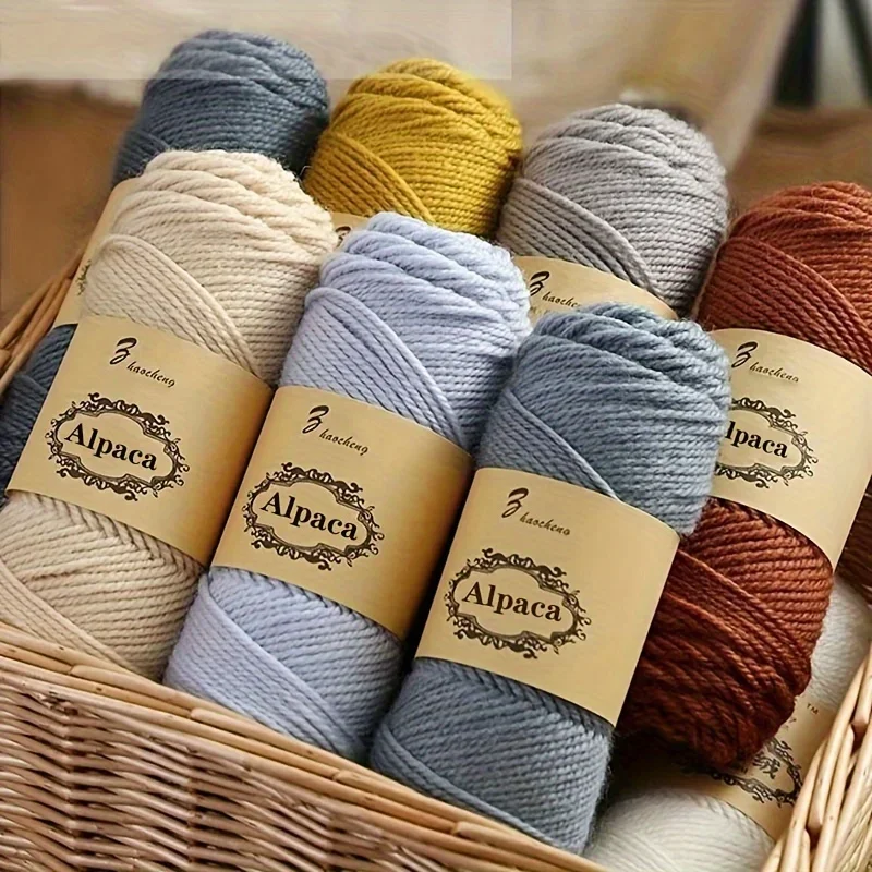 6 pcs Premium Soft & Durable Alpaca Blend Yarn Worsted Weight, Perfect for Knitting Sweaters Assorted Colors