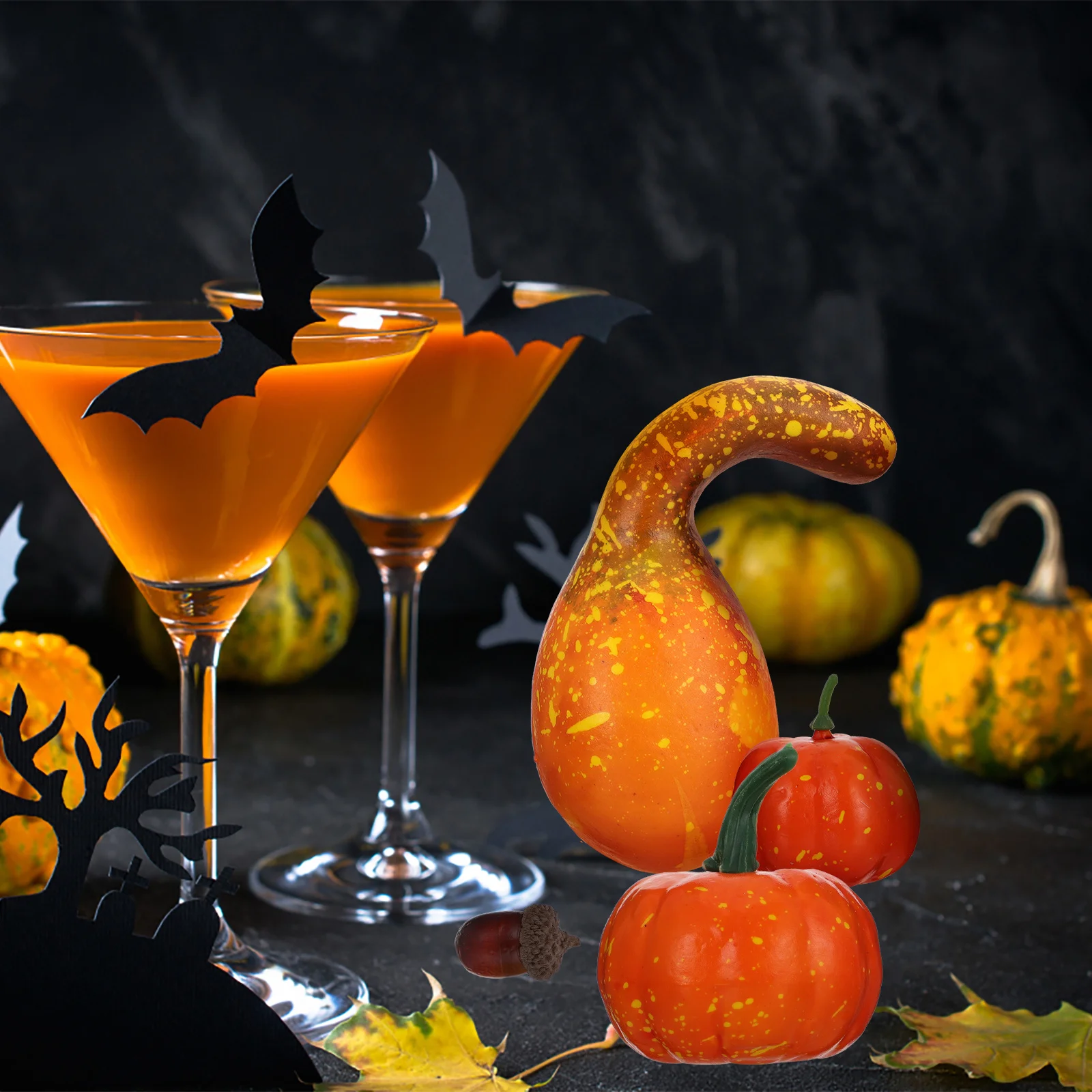 128 قطعة ديكور اليقطين محاكاة لوازم حفلات الهالوين للديكور الداخلي والخارجي والحديقة وغرفة المعيشة وغرفة النوم والمكتب