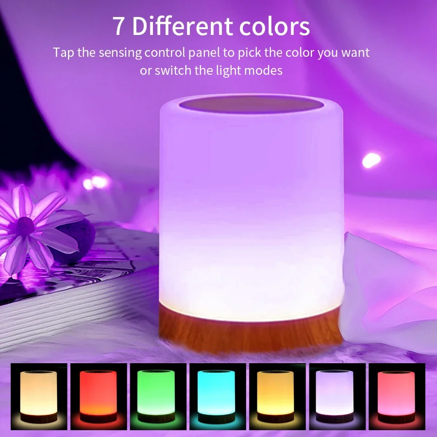 Portable Bedside Table Lamp Room Decoration USB Rechargeable Desk Lamp Desktop Night Light for Kids Gifts Bedroom Camping Light