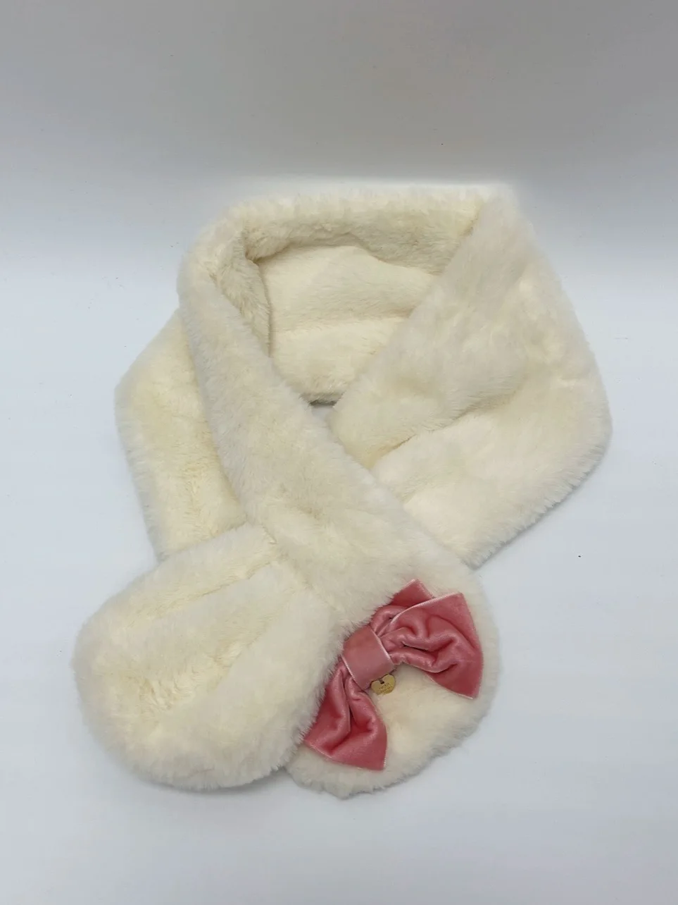 اليابانية الحلو ولطيف الإناث الشريط الصغيرة القوس قلادة أفخم تقليد الأرنب الفراء وشاح لطيف القط وشاح دافئ الإناث