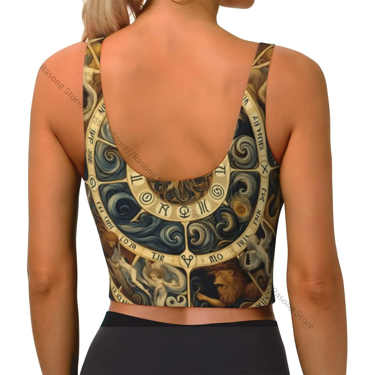 Women Sexy Sports Vest Astronomical With Zodiac Female Streetwear Sport Lingerie Tee Crop Top