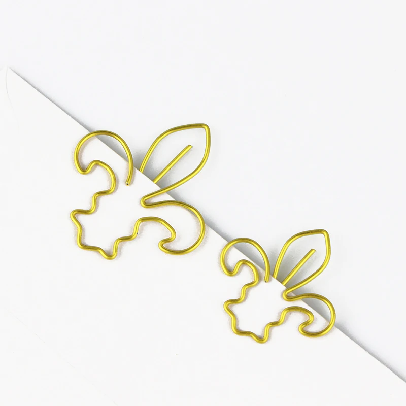 12pcs Golden Morning Glory Shape Paper Clip Bookmark Paperclip Plant Cartoon Paperclip Special-shaped Metal Pin Decor Note Clip