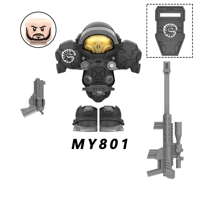 New MY801-805 NEW Games Mini Action Figures Bricks Assembly Building Blocks Accessory Toys for Children gifts