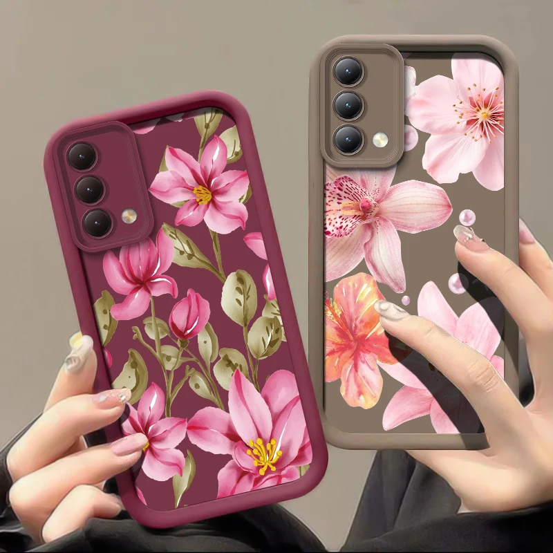 Funda de teléfono suave y mate Shockrpoof para OPPO A17 A17K A16E A9 A3 Pro A3X A16K A15 A12 A11K A5X A5S A15S bonita cubierta con patrón de flores