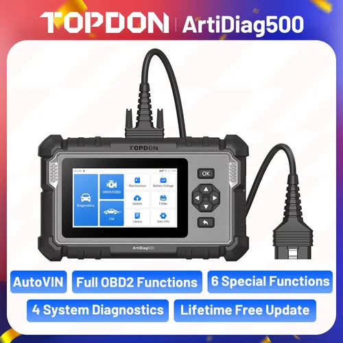 Imagen 1 del producto Herramientas de diagnóstico de coche TOPDON ArtiDiag500, escáner OBD2, motor/ABS/SRS/herramienta automotriz de transmisión, lector de código OBD2, actualización gratuita