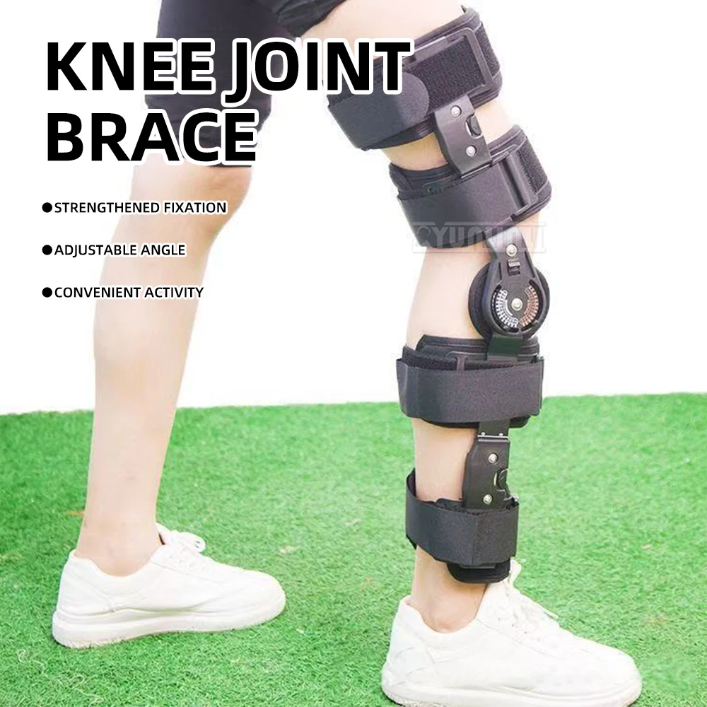 Adjustable Hinged Knee Brace Leg Supports with Polycentric Hinges for Post Surgery Injury Recovery Sports Walking