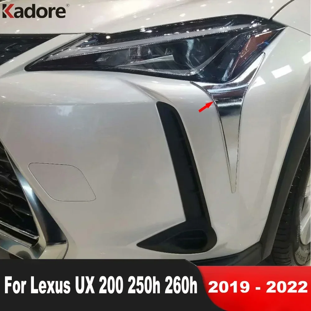 

For Lexus UX 200 250h 260h 2019 2020-2022 Chrome Car Front Head Light Lamp Eyebrow Cover Trim Headlight Eyelid Trims Accessories