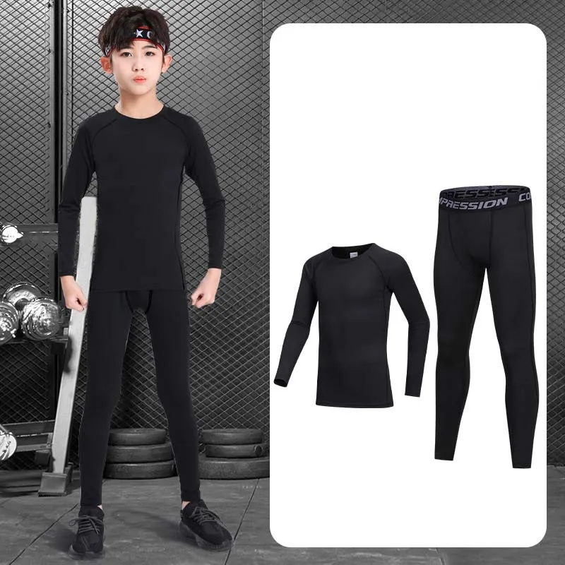 Children Winter Thermal Underwear Set Plus Velvet Warm Thermo Underwear Masculino Long Johns Boy Girls Lucky Johns Fitness Tops